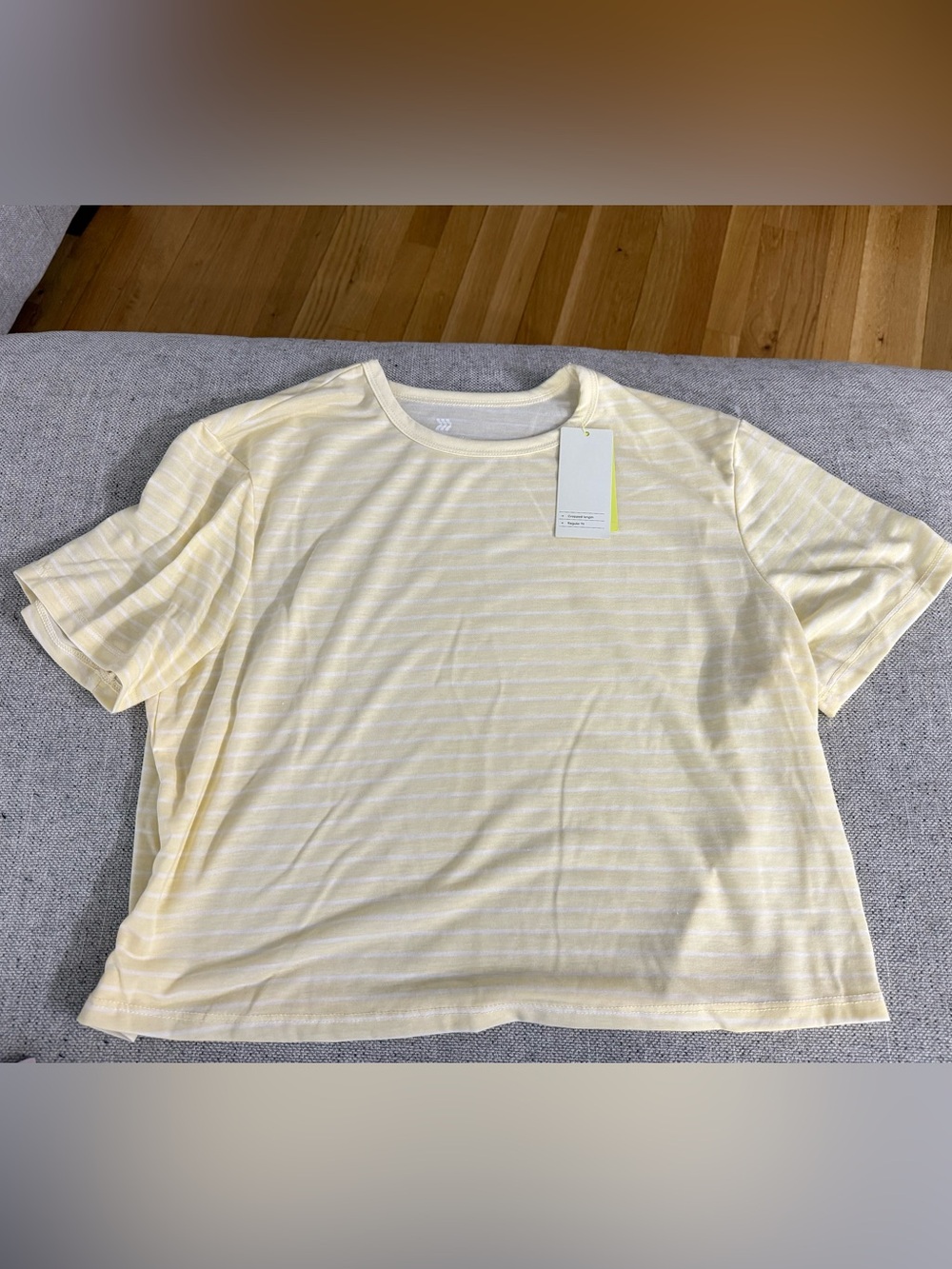 All in Motion Women's Striped Crew Neck Short Sleeve Stretch Modal Tee Size M